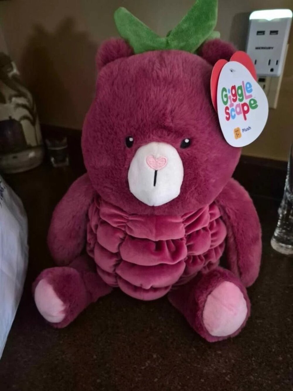Giggle Scape Raspberry Bear Plush Plum Color Target Soft Toy Stuffed NEW w/ TAGS